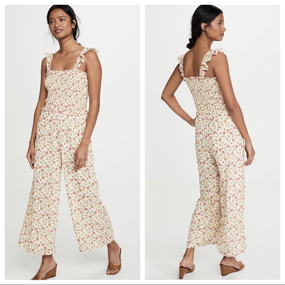 Lost + Wonder Ivory Floral Jumpsuit